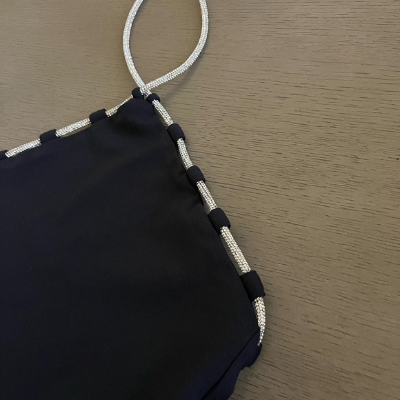 LOVERS + FRIENDS | Black Chloe Jumpsuit with Crystal Embellished Halter Neckline - Picture 10 of 15